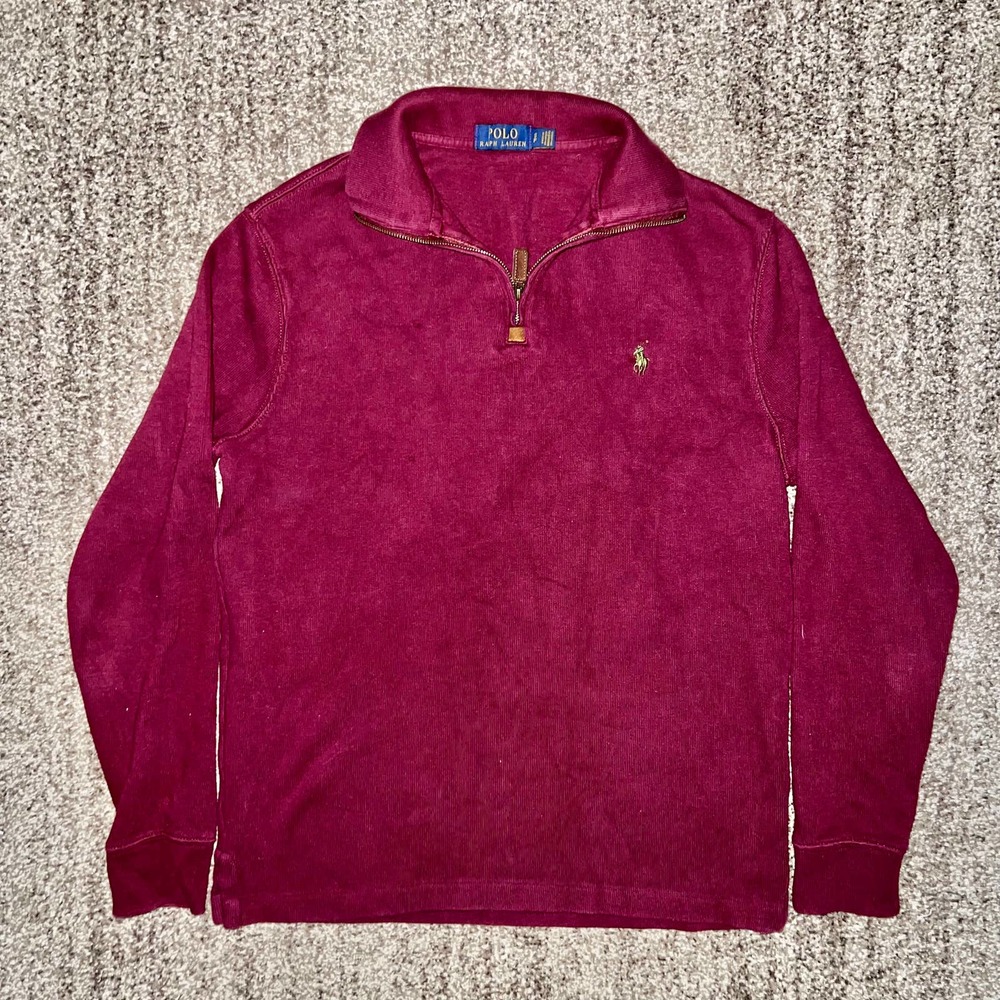 Polo by Ralph Lauren Maroon Quarter-Zip Sweatshirt